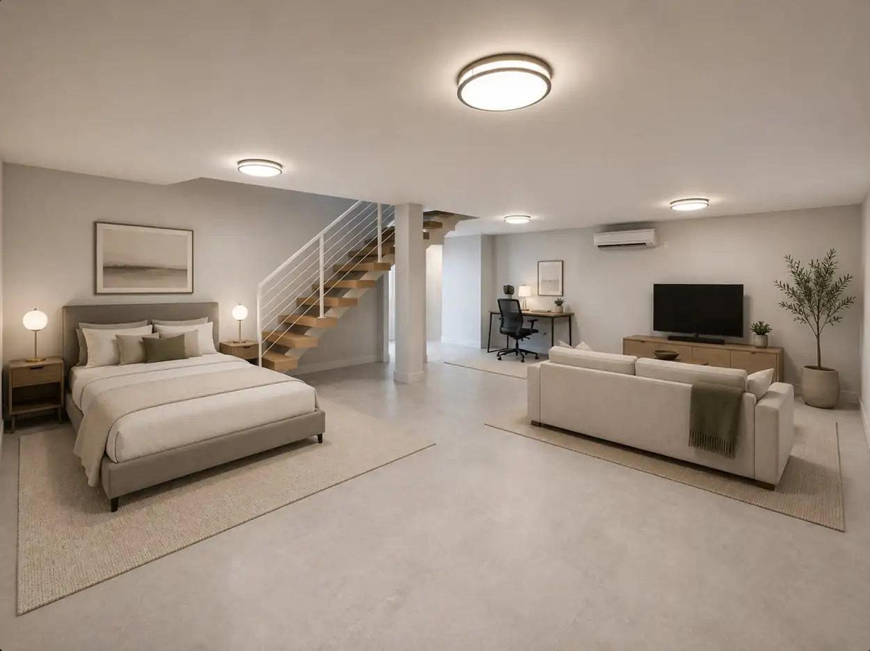 Residence 106 staged duplex hero photograph