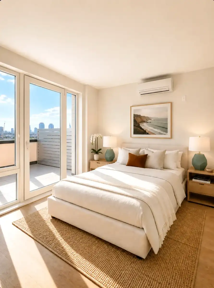 Penthouse 710 empty bedroom with terrace access